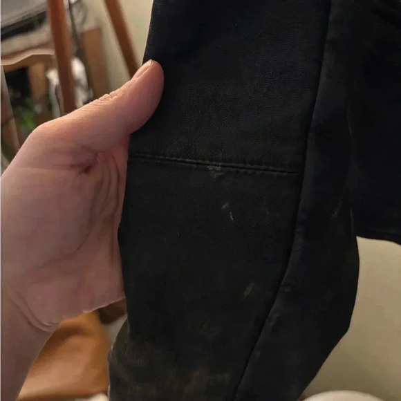 BNCI by Blanc Noir Faux Vegan Washed Leather Jacket L - Picture 6 of 16